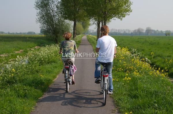 Fietsers in polderlandschap [00767551]