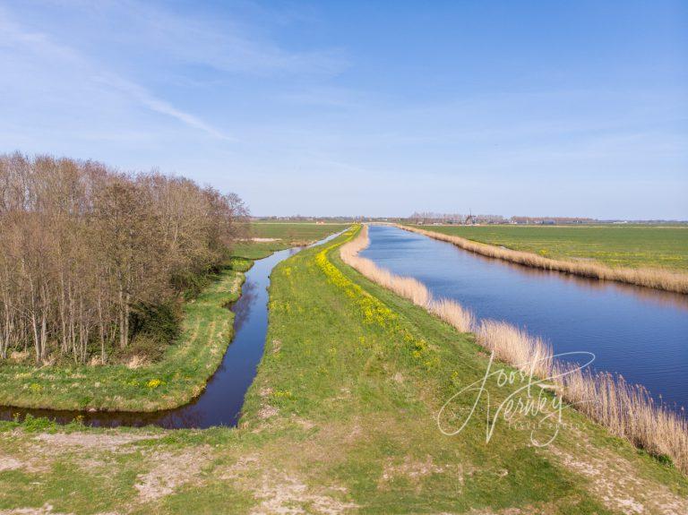 Luchtfoto bosperceel bij Achterwaterschap