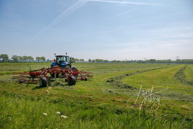 Tractor in grasland