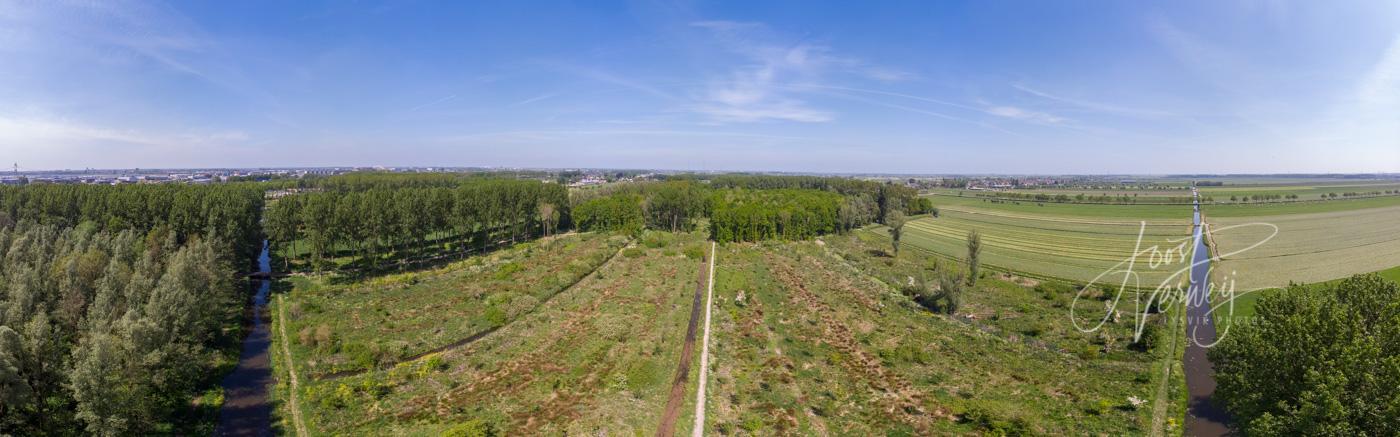 Panorama luchtfoto Alblasserbos