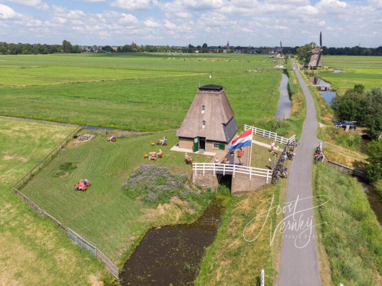 Luchtfoto Hoge Tiendwegsemolen in Streefkerk