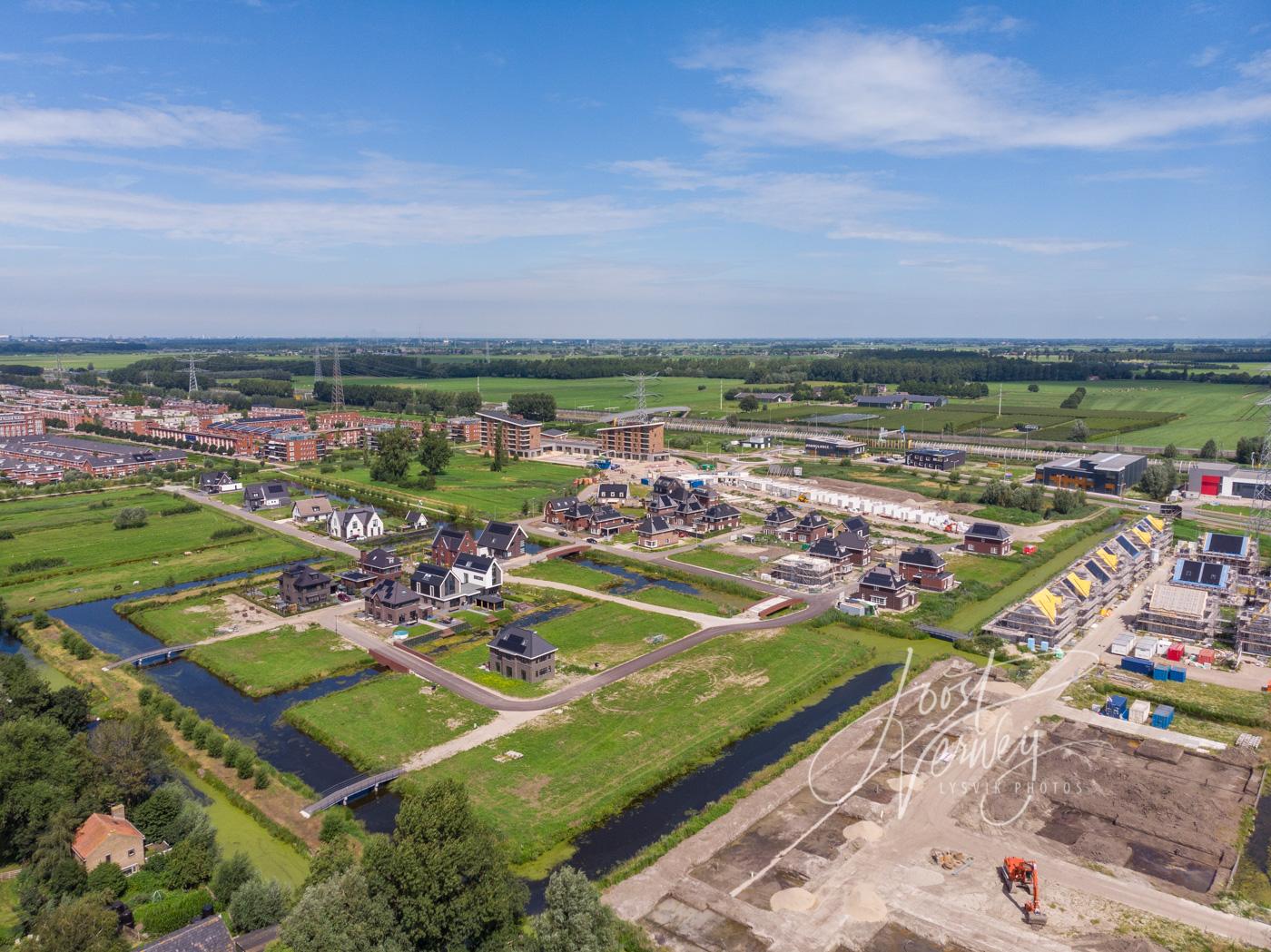 Luchtfoto nieuwbouw Land van Matena