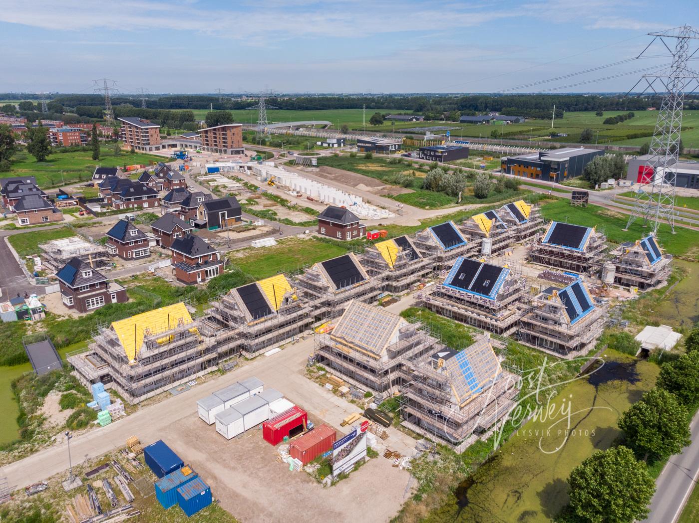 Luchtfoto nieuwbouw Land van Matena