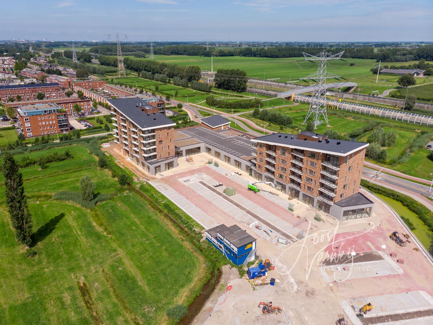 Luchtfoto nieuwbouw Land van Matena