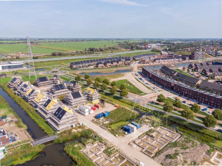 Luchtfoto nieuwbouwproject De Eilanden Baanhoek-West