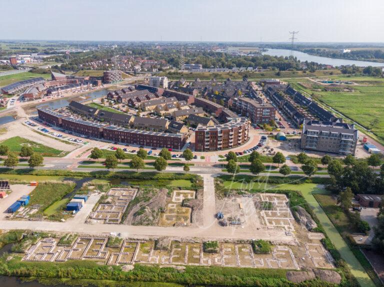 Luchtfoto nieuwbouwproject De Eilanden Baanhoek-West