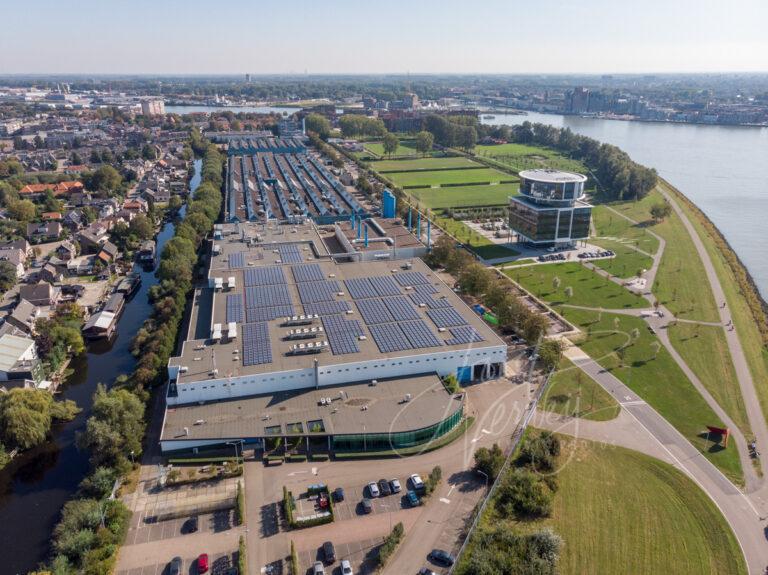 Luchtfoto fabriekshallen Fokker Papendrecht