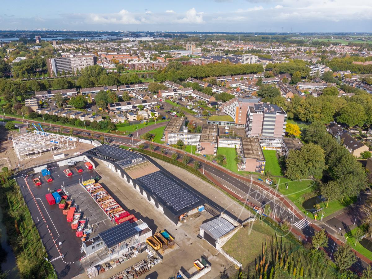 Luchtfoto afvalbrengstation in Papendrecht