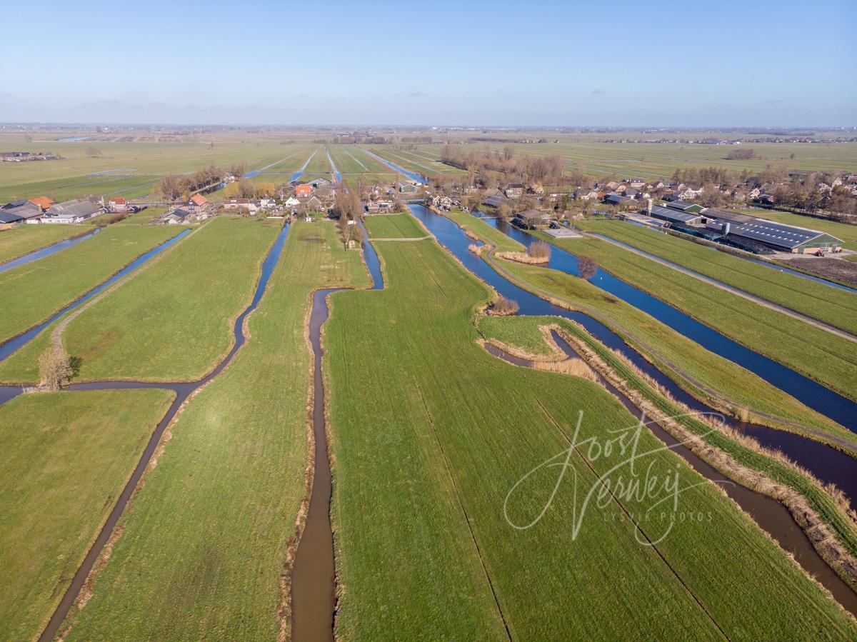 Luchtfoto poldergebied bij Molenaarsgraaf