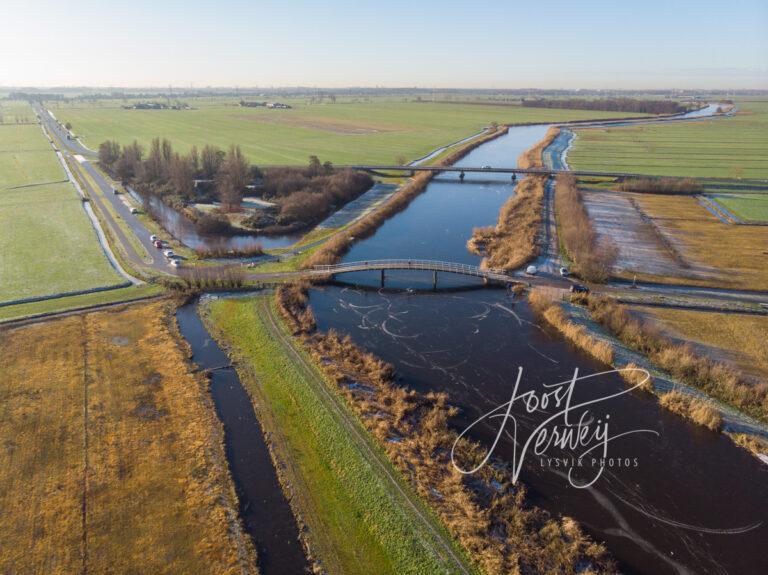 Luchtfoto Zijdebrug in winter D2212161733