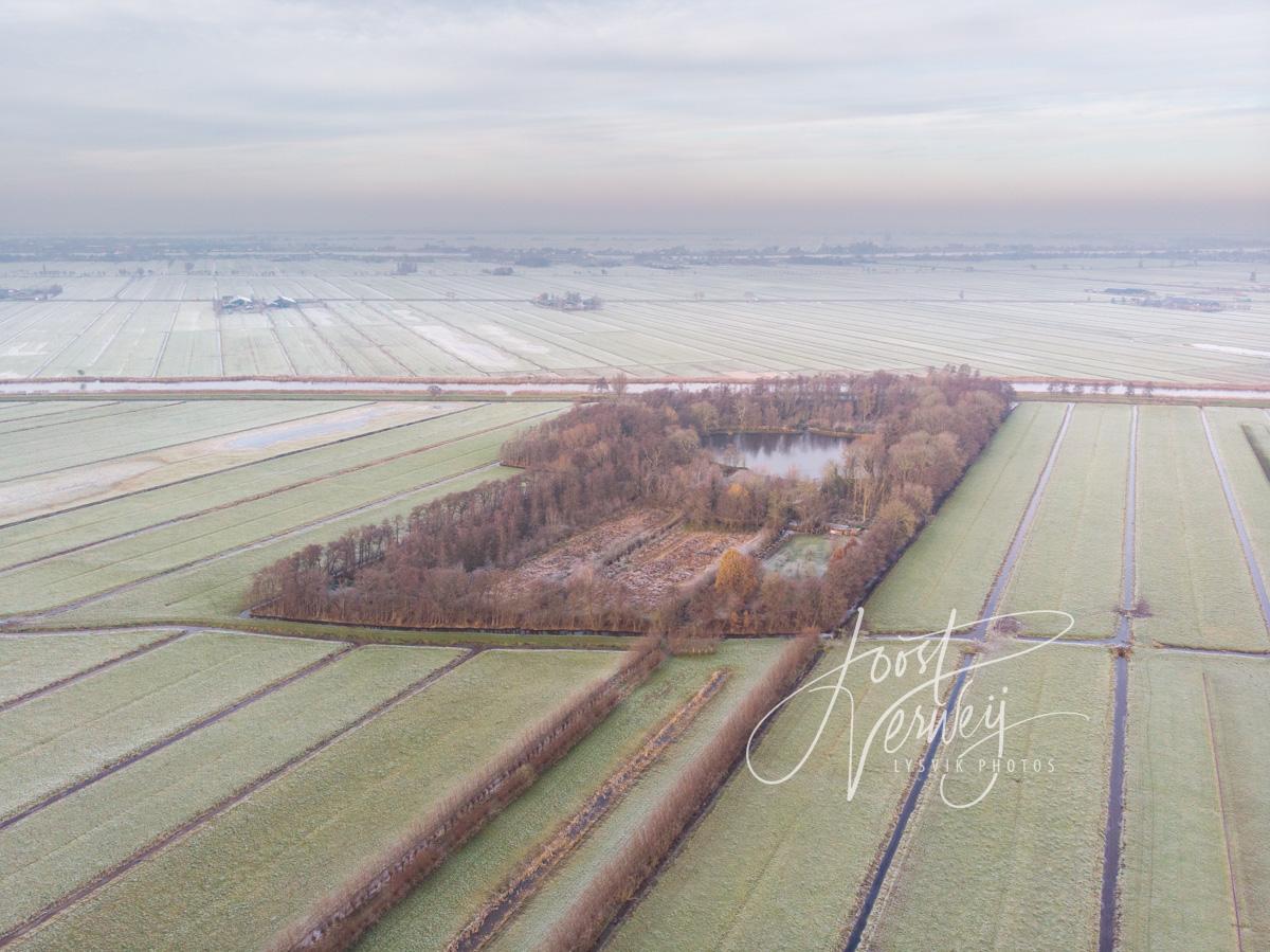 Luchtfoto eendenkooi Oud-Alblas