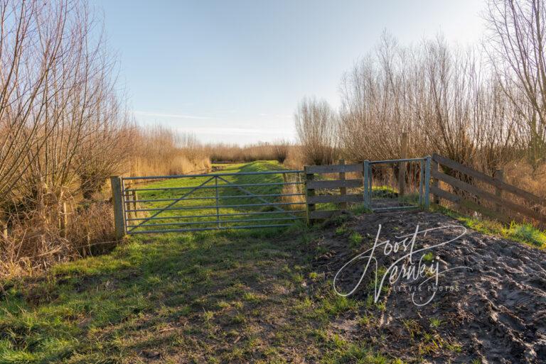 Hekwerk bij ingang natuurgebied Avelingen