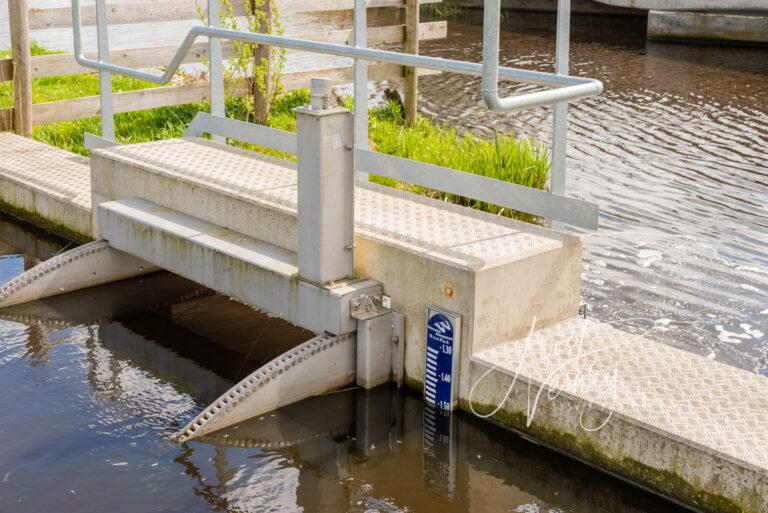 Waterpeil bij stuw in polder Langenbroek