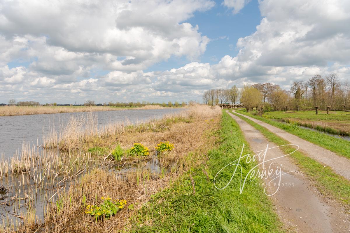 Onverhard pad langs het Groote- of Achterwaterschap