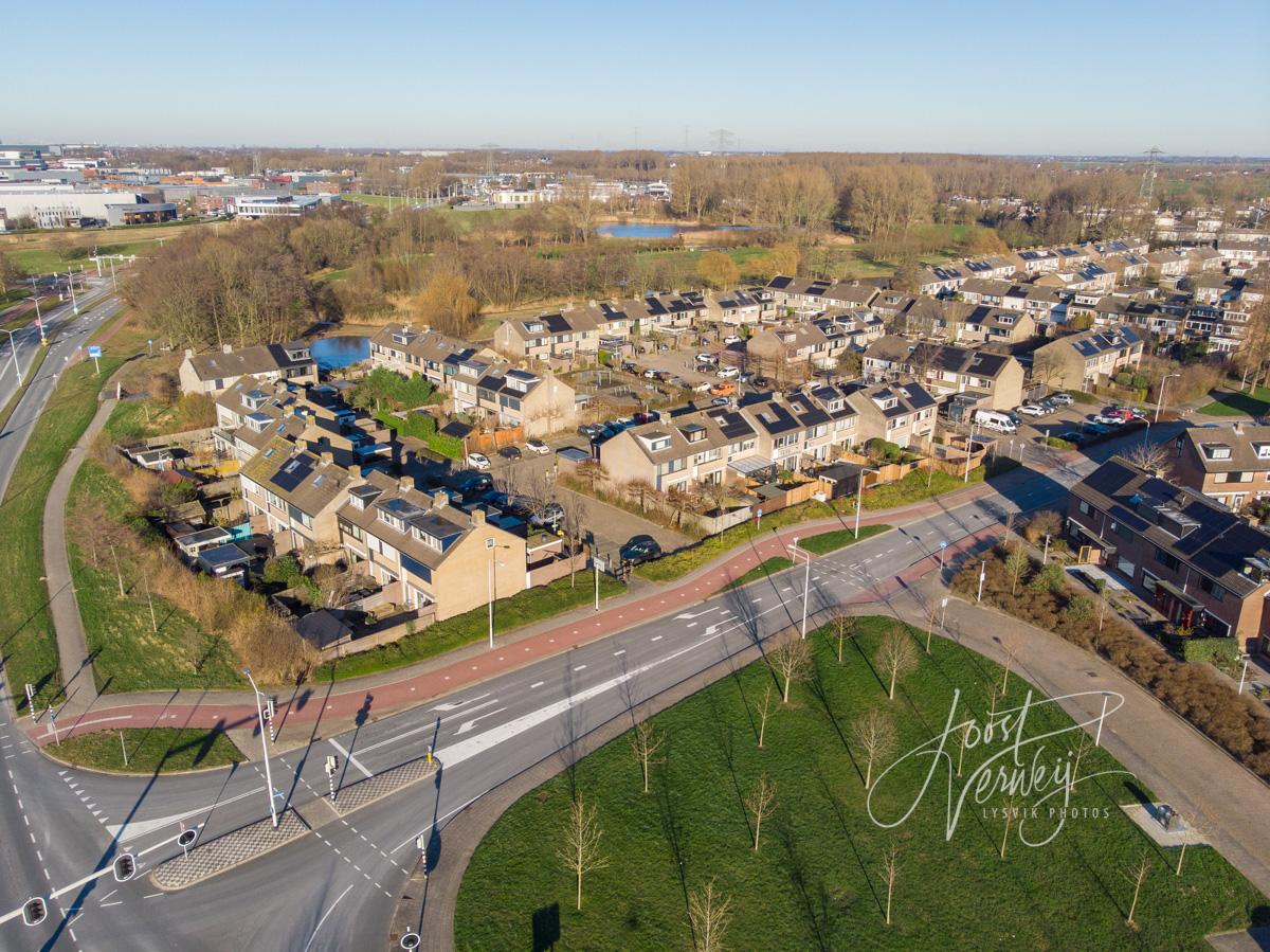 Luchtfoto woningen Molenvliet