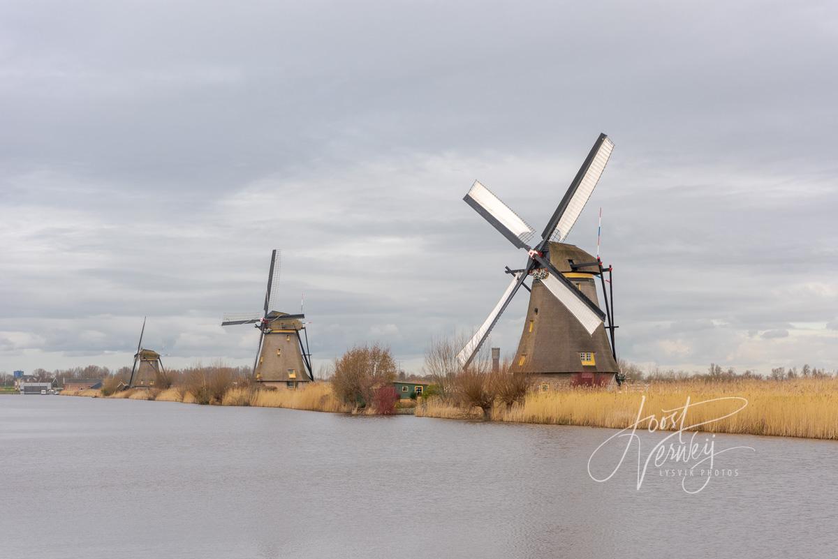 Molens Overwaard no 1, 2 en 3 in Kinderdijk
