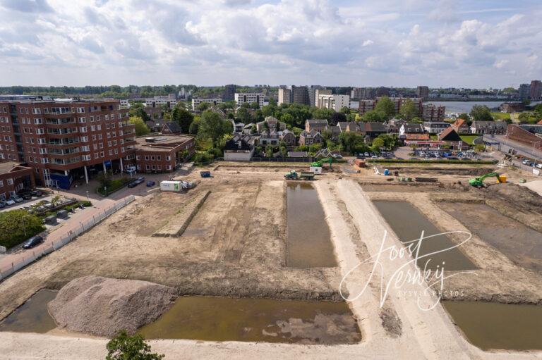 Luchtfoto grondwerken renovatie Kraaihoek