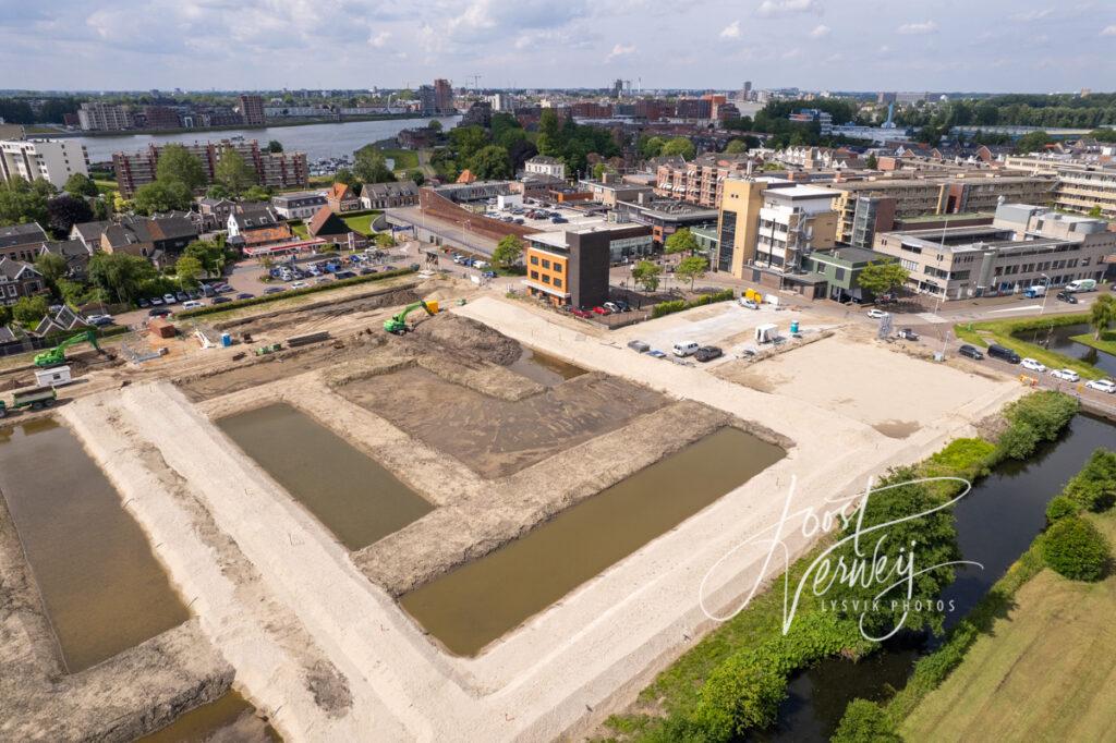 Luchtfoto grondwerken renovatie Kraaihoek