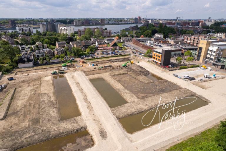 Luchtfoto grondwerken renovatie Kraaihoek