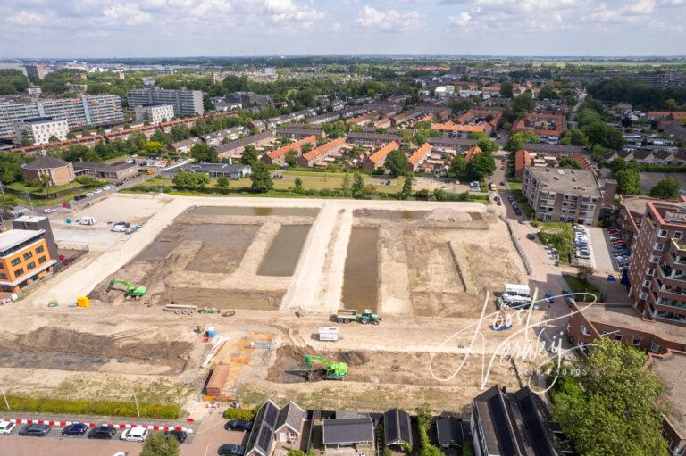 Luchtfoto grondwerken renovatie Kraaihoek