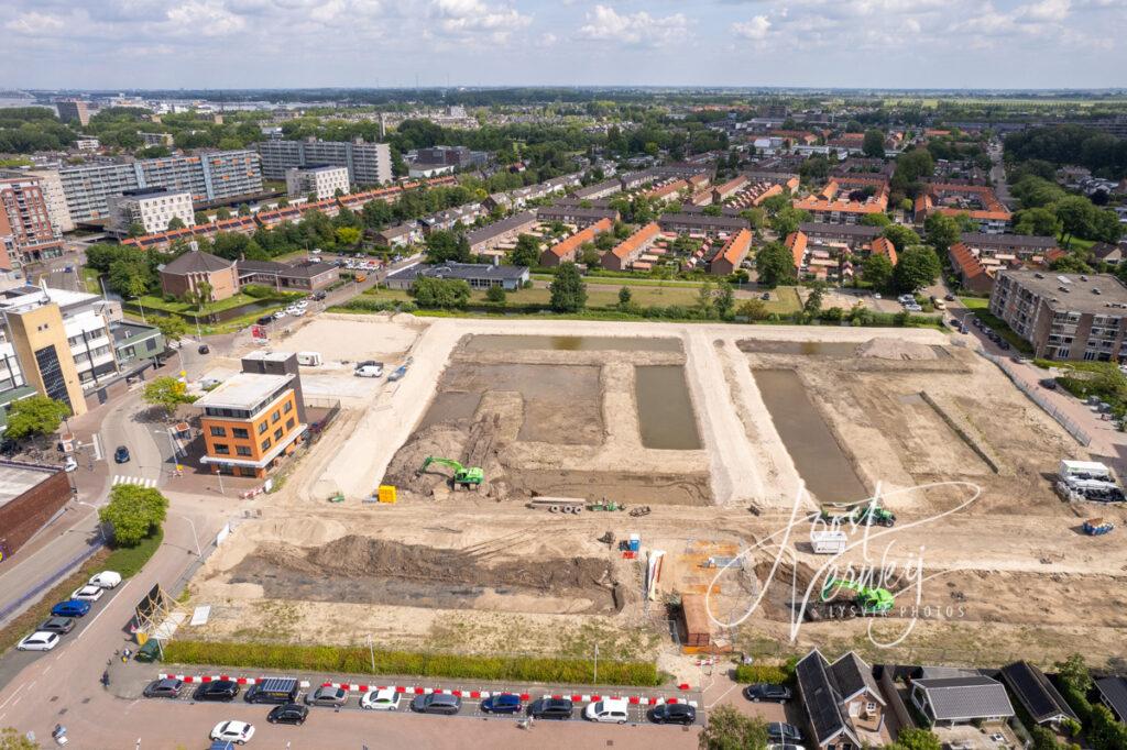 Luchtfoto grondwerken renovatie Kraaihoek