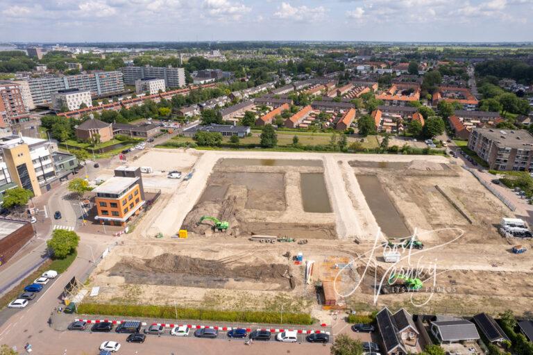 Luchtfoto grondwerken renovatie Kraaihoek