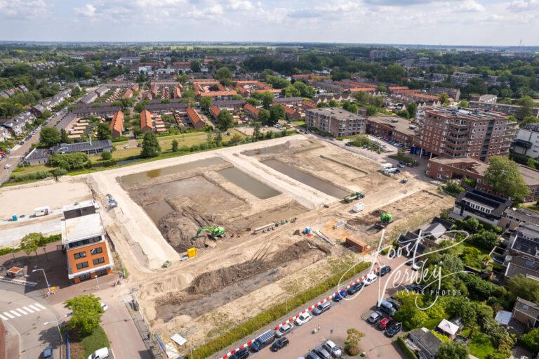 Luchtfoto grondwerken renovatie Kraaihoek