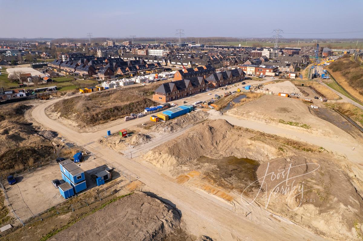 Luchtfoto van nieuwbouwwijk Het Buurtschap