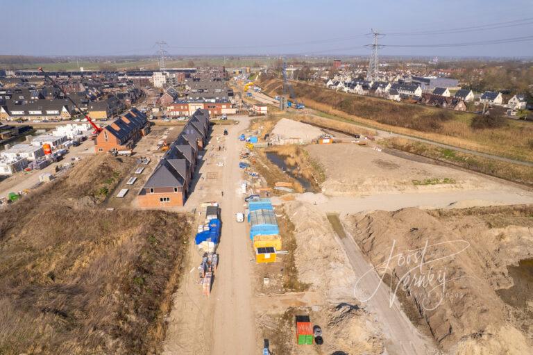 Luchtfoto van nieuwbouwwijk Het Buurtschap