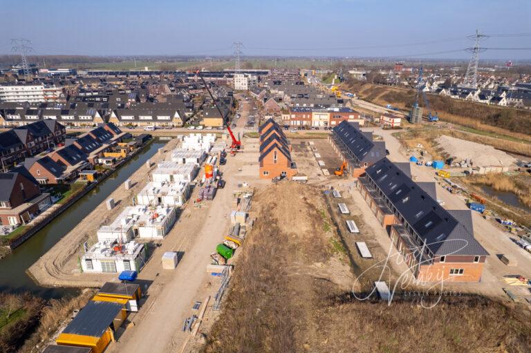 Luchtfoto van nieuwbouwwijk Het Buurtschap