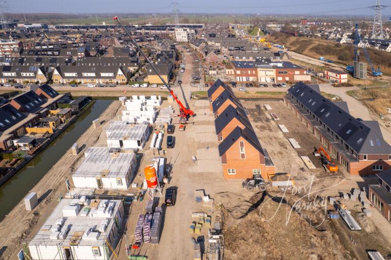 Luchtfoto van nieuwbouwwijk Het Buurtschap