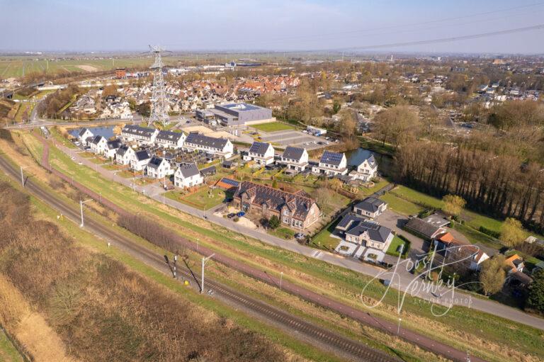 Luchtfoto van nieuwbouwwijk Het Buurtschap