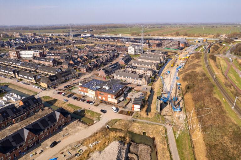 Luchtfoto van nieuwbouwwijk Het Buurtschap